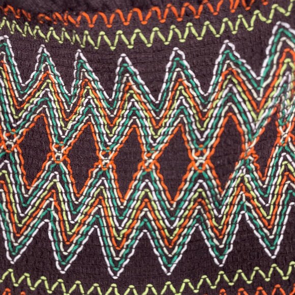 Hazel by Anthro Y2K Tube Top Dress Embroidered Smocked Retro Small - Picture 4 of 9